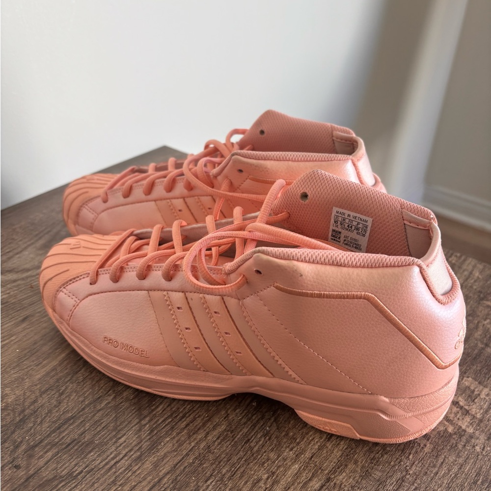 Adidas Pro Model High-Top Sneakers in Peach